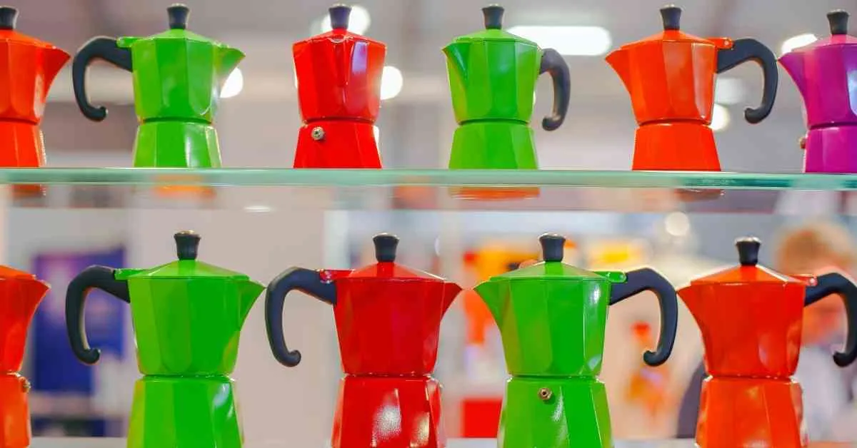 A line-up of brand new Bialetti Moka pots that should be seasoned according to Bialetti’s recommendations.