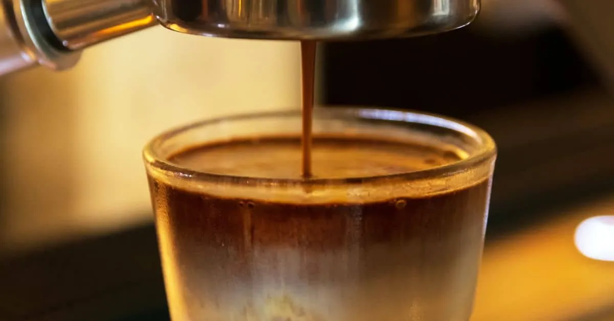 Making a delicious Breve coffee.