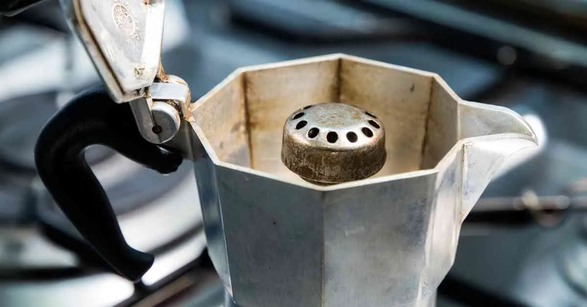 Old, well-used Moka Pot