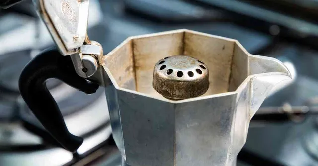 Old, well-used Moka Pot