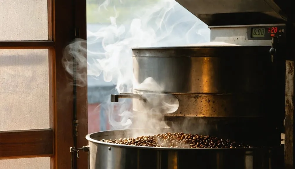 roast coffee low smoke