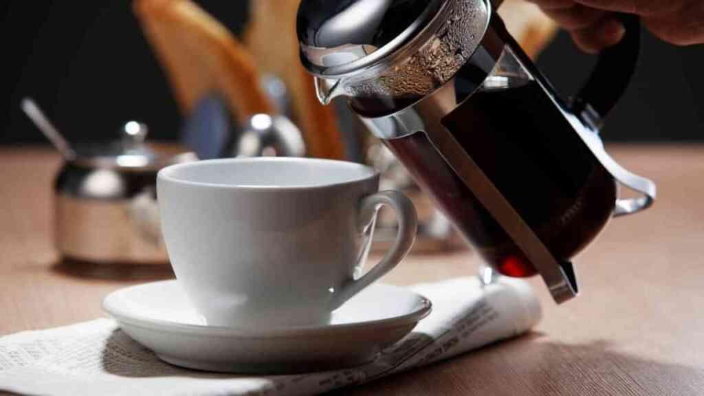 Pouring a French Press Coffee Maker