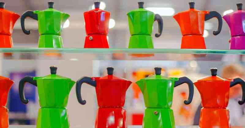 A line-up of brand new Bialetti Moka pots that should be seasoned according to Bialetti's recommendations.