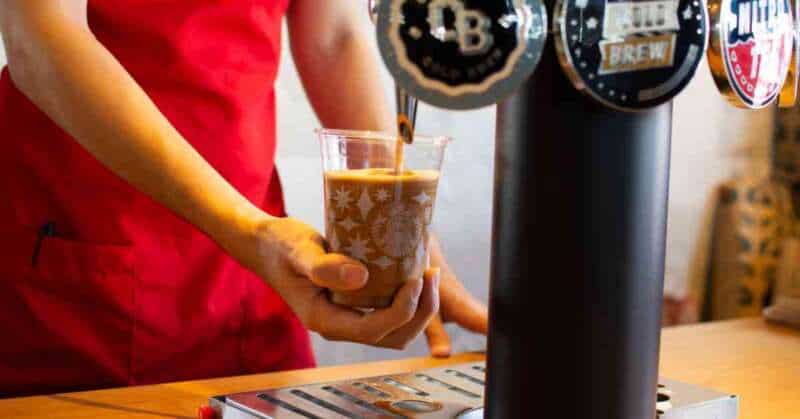 Preparing a Nitro Cold Brew at Starbucks