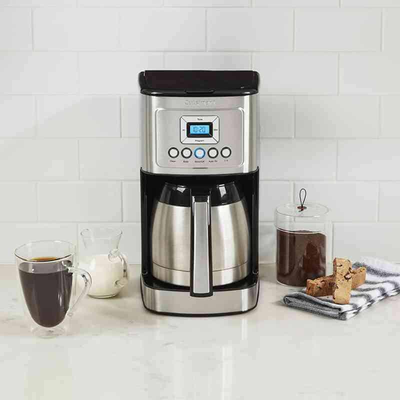 Brewing coffee in the Cuisinart DCC-3400P1 coffee maker.